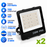 Pack de 2x Projecteurs LED Filaires - Série PAD V2 - 150 Watts - 22 500 Lumens - 150 Lumens/Watt - Angle 90° - IP66 - 33 x 32 x 6 cm - Transformateur Philips - 3000k/4000k/5000k/6000k au choix - Garantie 5 ans