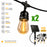 Pack de 2x Guirlandes lumineuses solaires de 10 ampoules - Série GUINGUETTE - Rendu lumineux 150 Watts - 180 Lumens (10 x 18 Lumens) - Angle 320° - IP65 - 3000K - 10 Mètres - Couleur NOIR - 4 modes d'éclairage - Avec capteur crépusculaire