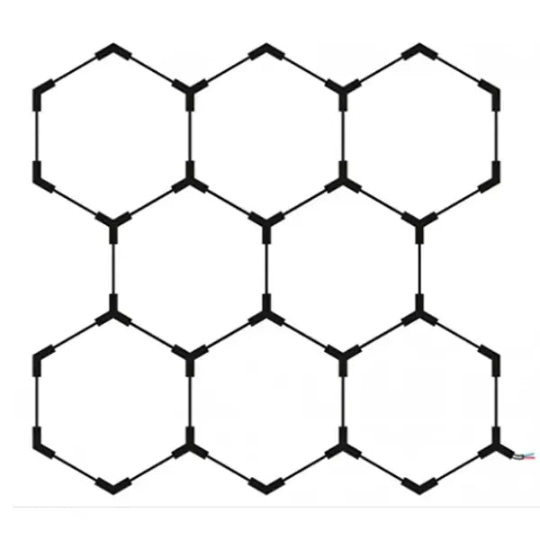 Lampe Hexagonale LED Filaire - Série HEXAGON - 350 Watts - 45 500 Lumens - 130 Lumens/Watt - Angle 150° - IP20 - 315 x 301 cm - 6500k - Avec accessoires