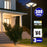 Pack lampadaire solaire complet 3/4/5/6 mètres au choix : Lampe solaire Série OVNI TRICOLORE + Mât EVO - Entraxe des trous 200mm - Noir