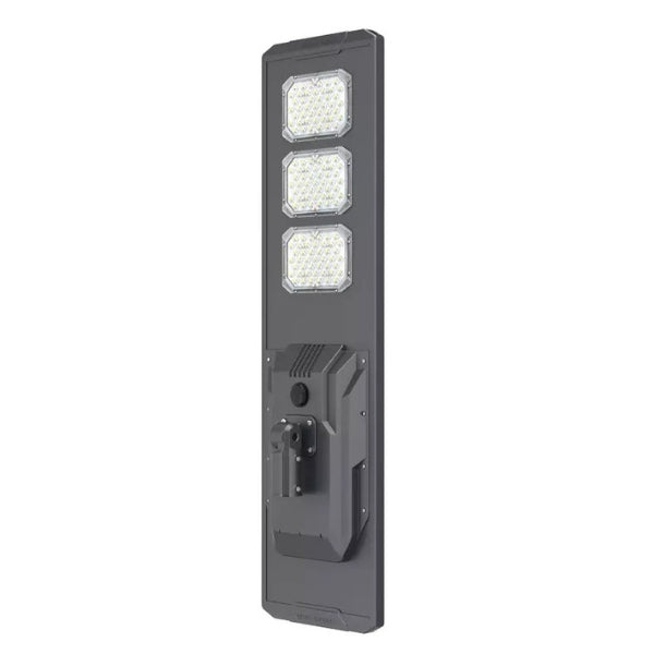 Lampe de rue solaire - Série STARSHIP ULTRA V2 - 12 800 Lumens - 80 Watts - Couleur 6500K - Angle 150x70° - IP65 - Structure Aluminium - 1440 x 400 x 102 mm - Tube d'insertion 76mm - Régulateur MPPT - Garantie 2 ans