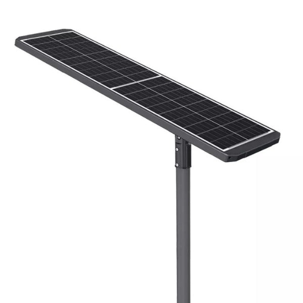 Lampe de rue solaire - Série STARSHIP ULTRA V2 - 16 000 Lumens - 100 Watts - Couleur 6500K - Angle 150x70° - IP65 - Structure Aluminium - 1645 x 400 x 102 mm - Tube d'insertion 76mm - Régulateur MPPT - Garantie 2 ans&nbsp;