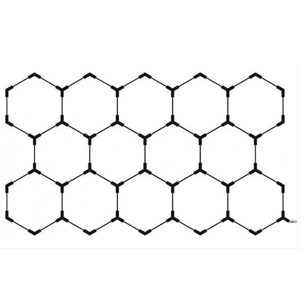 Lampe Hexagonale LED Filaire - Série HEXAGONE - 456 Watts - 54 720 Lumens - 120 Lumens/Watt - Angle 120° - IP20 - 483 x 243 cm - 6000k - Avec accessoires