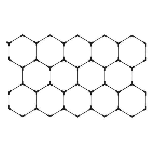 Lampe Hexagonale LED Filaire - Série HEXAGON - 456 Watts - 59 280 Lumens - 130 Lumens/Watt - Angle 150° - IP20 - 420 x 238 cm - 6500k - Avec accessoires