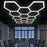 Lampe Hexagonale LED Filaire - Série HEXAGON - 456 Watts - 59 280 Lumens - 130 Lumens/Watt - Angle 150° - IP20 - 420 x 238 cm - 6500k - Avec accessoires