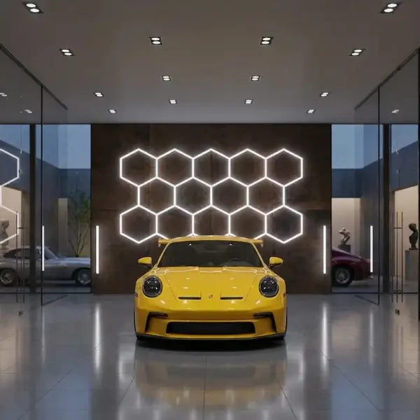Lampe Hexagonale LED Filaire - Série HEXAGON - 456 Watts - 59 280 Lumens - 130 Lumens/Watt - Angle 150° - IP20 - 420 x 238 cm - 6500k - Avec accessoires