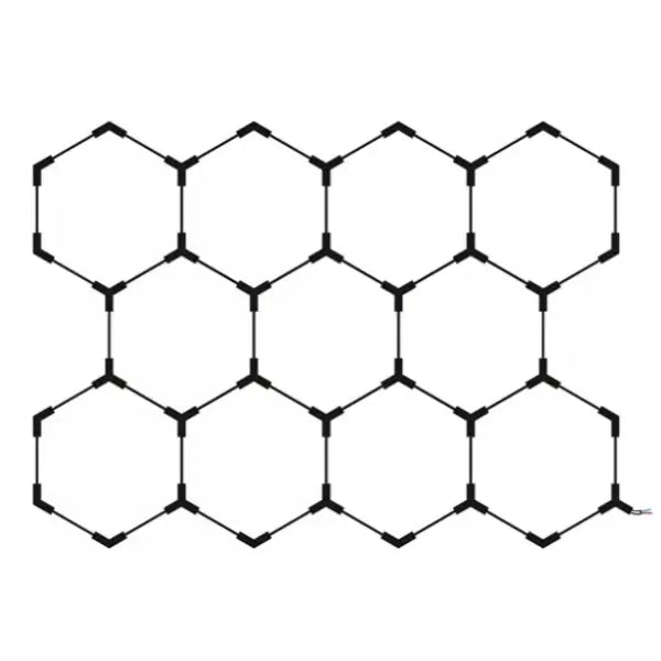 Lampe Hexagonale LED Filaire - Série HEXAGON - 460 Watts - 59 800 Lumens - 130 Lumens/Watt - Angle 150° - IP20 - 419 x 301 cm - 6500k - Avec accessoires