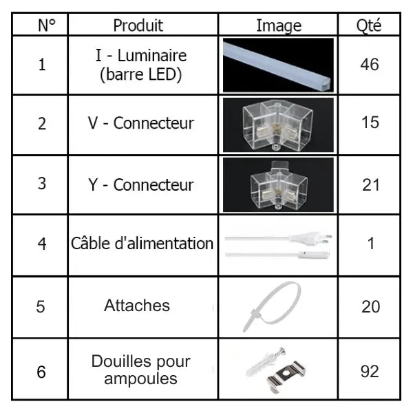 Lampe Hexagonale LED Filaire - Série HEXAGON - 460 Watts - 59 800 Lumens - 130 Lumens/Watt - Angle 150° - IP20 - 419 x 301 cm - 6500k - Avec accessoires