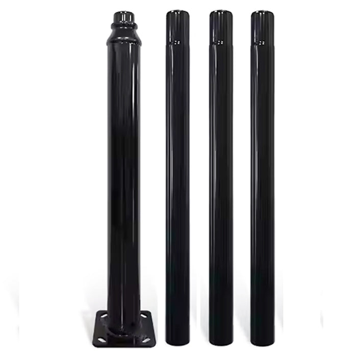 Pack lampadaire solaire complet 4 mètres : Lampe d'extérieur solaire - Série OVNI EVO - 1700 watts - 5100 Lumens - 6000k + Mât STANDARD V1 ULTRA - Avec trappe