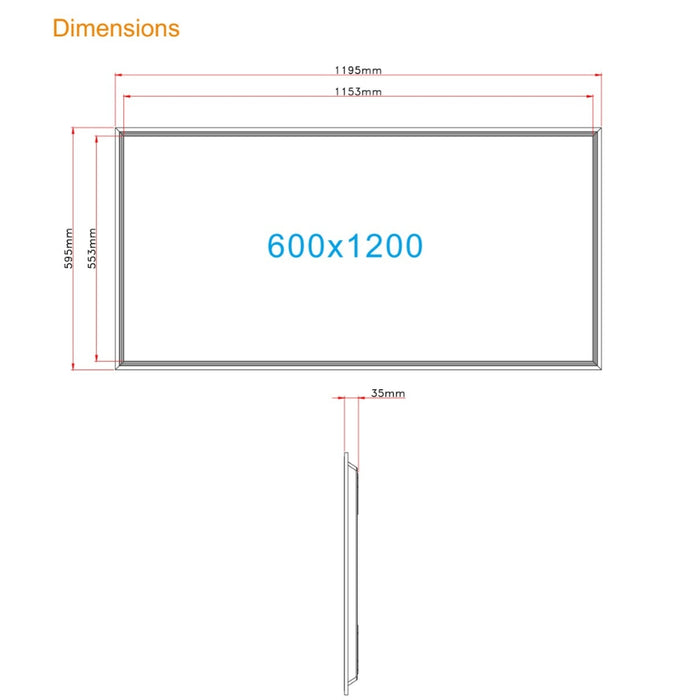 Pack de 6x Dalles LED - Dernière génération - BACKLIT - 60 x 120 cm - Série AMBITION L200 – Puissance AJUSTABLE - 9000 Lumens - 200 Lumens/Watt - 120° - IP41 - UGR <22 - 4000k - Transformateur SHARPLUMI FLICKER FREE - Garantie 5 ans