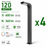 Pack de 4x Balises / Bornes LED Hybrides - Série BALIZ ALU XL - CCT - Solaire & Filaire - 360 / 600 Lumens - Angle 110° - IP65 - 89 x 26 x 9 cm - Avec capteur crépusculaire - Avec détecteur de mouvement PIR