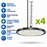 Pack de 4x Lampes industrielles UFO - Série DIAMANT ECO à technologie DOB - 100 Watts - 12 000 Lumens - 120 Lumens/Watt - Angle 90° - IP65 - 26 x 3 cm - 4000K/6000K au choix - Garantie 3 ans