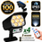Pack de 2x Projecteurs LED solaires de sécurité - Série ILLUSION BLACK – Rendu lumineux 100 Watts - IP65 - 16 x 15 x 9 cm - 3 modes - Télécommande - Avec détecteur de mouvement – Fonction détection 0-100% - Avec capteur crépusculaire - 6000k