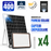 Pack de 4x Projecteurs LED solaires - Série PERFORMANCE V2 - 400 Watts - 6000 Lumens - Angle 90° - IP65 - Lampe 30 x 23 x 4 cm - Avec télécommande - Capteur crépusculaire - 6000k