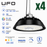 Pack de 4x Lampes industrielles UFO - Série LIGHT V3 - Puissance ajustable 120 / 160 / 200 Watts - 30 000 Lumens - 150 Lumens/Watt - Angle 120° - IP65 - IK09 - 324 x 136 mm - Dimmable 0-10V - Transformateur PHILIPS - Garantie 5 ans