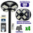 Pack de 4x Lampes solaires pour extérieur - Série OVNI CRYSTAL V2 -  300 Watts - 1900 Lumens - Angle 360° - IP65 - Lampe 55 x 55 cm - Panneau polycristallin 42 x 35 cm - Tube d'insertion 60/76 mm - Détecteur de mouvement - Télécommande - 6000k