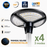 Pack de 4x Lampes solaires pour extérieur - Série OVNI FUTUR V3 - MODULAIRE & CCT - 1800 Watts - 4800 Lumens - IP65 - Angle 140° - 40 x 14 cm - Panneau MONOCRISTALLIN - Tube d'insertion 50-60mm - Avec Détecteur de mouvement - Avec Télécommande