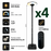 Pack de 4x Lampes de jardin et parking solaires - Série OVNI MOBILE - CCT - 500 Watts - 1800 Lumens - IP65 - Angle 120° - Lampe 45 x 11 cm -  Capteur de mouvement - Capteur crépusculaire - Avec Télécommande - Mât 2,5 mètres inclus
