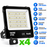 Pack de 4x Projecteurs LED filaires détecteurs  - Série PAD ULTRA PIR - 150 Watts - 22 500 Lumens - 150 Lumens/Watt - Angle 90° - IP66 - 33 x 32 x 7 cm - Transformateur SOSEN - Structure en ALUMINIUM - 4000k - Garantie 5 ans
