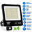 Pack de 4x Projecteurs LED filaires détecteurs  - Série PAD ULTRA PIR - 200 Watts - 30 000 Lumens - 150 Lumens/Watt - Angle 90° - IP66 - 36 x 35 x 7 cm - Transformateur SOSEN - Structure en ALUMINIUM - 4000k - Garantie 5 ans