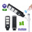 DERNIER DU STOCK : : Pack de 4x Lampes de rue et parking - Série VIEW - 90 Watts - Angle 60° - IP65 - 6000k - Avec détecteur de mouvement PIR - Avec capteur crépusculaire - Panneau solaire en silicium - Avec télécommande - Tube d’insertion 45mm