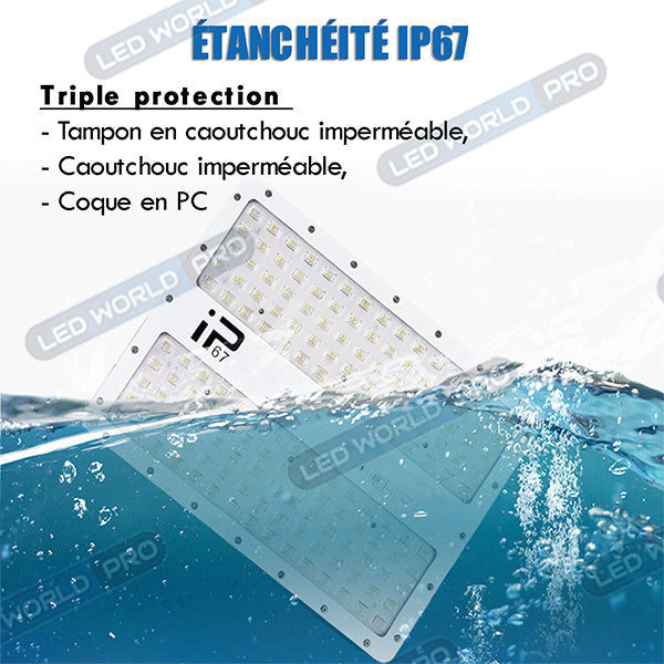 DERNIER DU STOCK : Projecteur LED filaire - Série ELITE - 400 Watts - 48 000 Lumens - 120 Lumens / Watt -  Angle 140x70° - IP67 - Protection à l'impact IK08 - 42 x 32 x 4 cm - Couleur 6000k