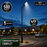 Pack lampadaire solaire complet 3/4/5/6 mètres au choix : Lampe solaire Série POWER ULTRA V2 + Mât STANDARD V1 EVO - Entraxe des trous 200mm - Noir