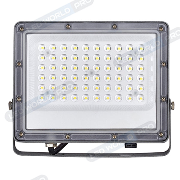 Pack de 4x Projecteurs LED filaires - Série PERLE V2 - 50 Watts - 6000 Lumens - 120 Lumens/Watt - Angle 90° - IP65 - 6000K - 228 x 180 x 25 mm