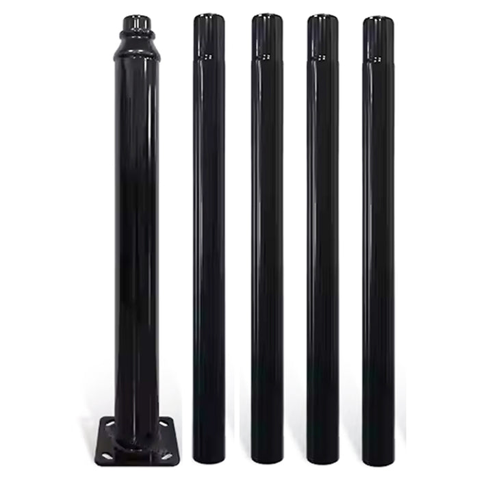 Pack lampadaire solaire complet 5 mètres : Lampe d'extérieur solaire - Série OVNI EVO - 1700 watts - 5100 Lumens - 3000k + Mât STANDARD (V1 ULTRA - Avec trappe)