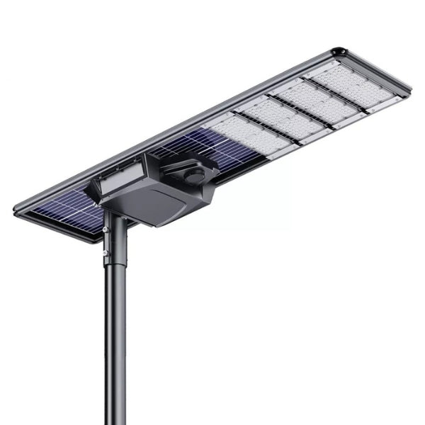 Lampe de rue solaire - Série STARSHIP ELITE - 24 000 Lumens - Angle 150x70° - IP65 - 179 x 45 x 9 cm - 3000k/4000k/6000k au choix - Structure ALUMINIUM - Tube d'insertion 76mm - Régulateur MPPT - Détecteur de mouvement - Télécommande - Garantie 3 ans