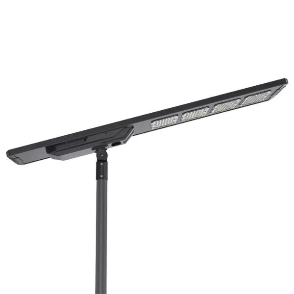 Lampe de rue solaire - Série STARSHIP ULTRA V2 - 16 000 Lumens - 100 Watts - Couleur 6500K - Angle 150x70° - IP65 - Structure Aluminium - 1645 x 400 x 102 mm - Tube d'insertion 76mm - Régulateur MPPT - Garantie 2 ans&nbsp;