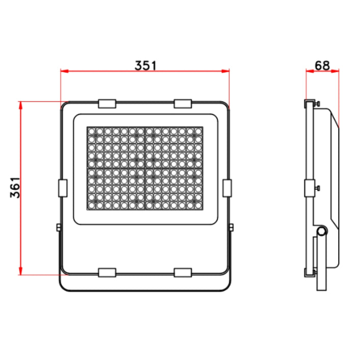Pack de 8x Projecteurs LED Filaires - Série PAD V2 - 200 Watts - 30 000 Lumens - 150 Lumens/Watt - Angle 90° - IP66 - 36 x 35 x 7 cm - Transformateur Philips - 3000k/4000k/5000k/6000k au choix - Garantie 5 ans