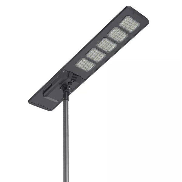 Lampe de rue solaire - Série STARSHIP ULTRA V2 - 19 200 Lumens - 120 Watts - Couleur 6500K - Angle 150x70° - IP65 - Structure Aluminium - 1830&nbsp;x 400 x 102 mm - Tube d'insertion 76mm - Régulateur MPPT - Garantie 2 ans