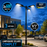 Pack lampadaire solaire complet triple tête 3/4/5/6 mètres au choix : 3x Lampes solaires - Série STREET EVO V2 CCT + Mât STANDARD V1 EVO + Adaptateur triple tête de mât + 3x Adaptateurs ajustables 80/50mm