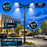 Pack lampadaire solaire complet quadruple tête 3/4/5/6 mètres au choix : 4x Lampes solaires - Série STREET EVO V2 CCT + Mât STANDARD V1 EVO + Adaptateur quadruple tête de mât + 4x Adaptateurs ajustables 80/50mm