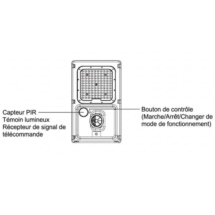 Lampadaire LED hybride - Série HYBRID V1 - Solaire & Filaire - 6600 Lumens - IP65 - Angle asymétrique 140ºx70° - CCT (6000k+4000k) - Avec détecteur de mouvement - Avec télécommande