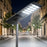 Lampe de rue solaire - Série HORIZON - 24 000 Lumens - 150 Watts - Couleur 6500K - Angle 150x70° - IP65 - Structure Aluminium - 1904 x 497 x 115 mm - Tube d'insertion 76mm - Régulateur MPPT - Garantie 3 ans
