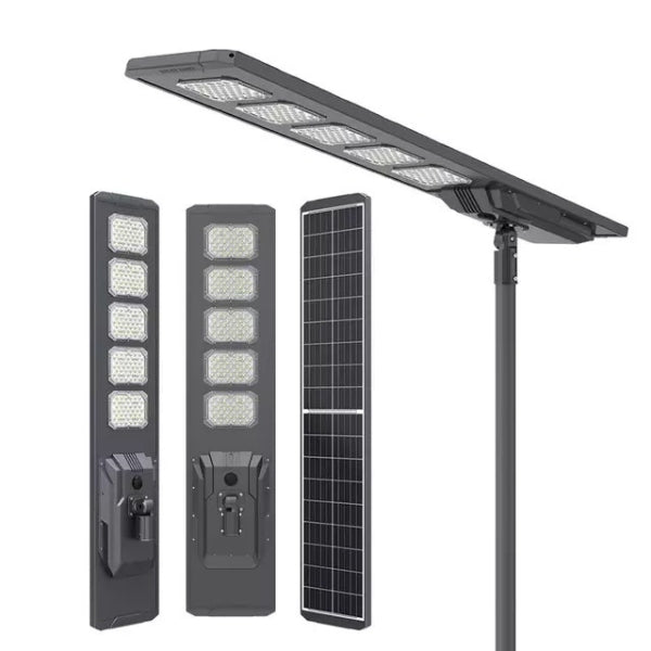 Lampe de rue solaire - Série STARSHIP ULTRA V2 - 19 200 Lumens - 120 Watts - Couleur 6500K - Angle 150x70° - IP65 - Structure Aluminium - 1830&nbsp;x 400 x 102 mm - Tube d'insertion 76mm - Régulateur MPPT - Garantie 2 ans