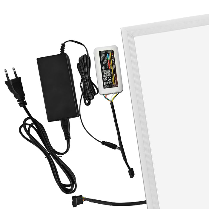 Pack de 10x Dalles LED - Ultra Fine - BACKLIT - 30 x 30 cm - Série MULTICOLORE – 18 Watts - 1620 Lumens - 90 Lumens/Watt - Angle 120° - IP40 - UGR<22 - RGB+3000k-6000k - Télécommande incluse - Garantie 5 ans