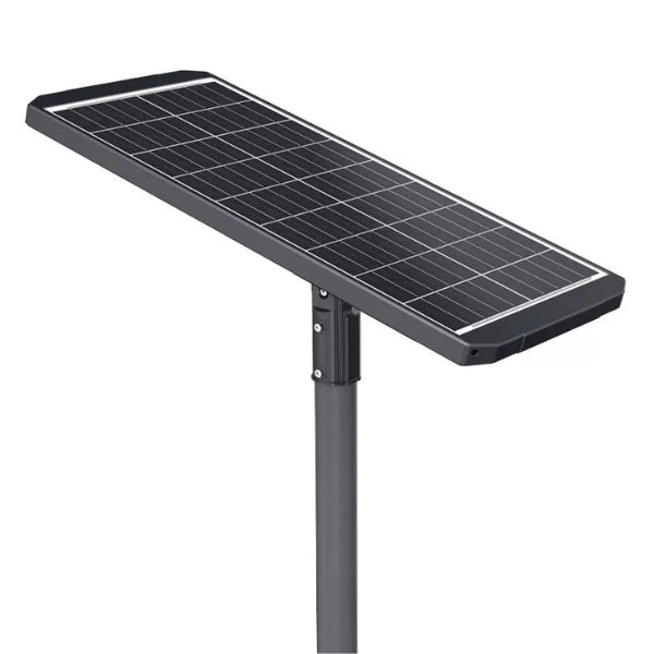 Lampe de rue solaire - Série STARSHIP ULTRA V2 - 9600 Lumens - 60 Watts - Couleur 6500K - Angle 150x70° - IP65 - Structure Aluminium - 1130 x 400 x 102 mm - Tube d'insertion 76mm - Régulateur MPPT - Garantie 2 ans
