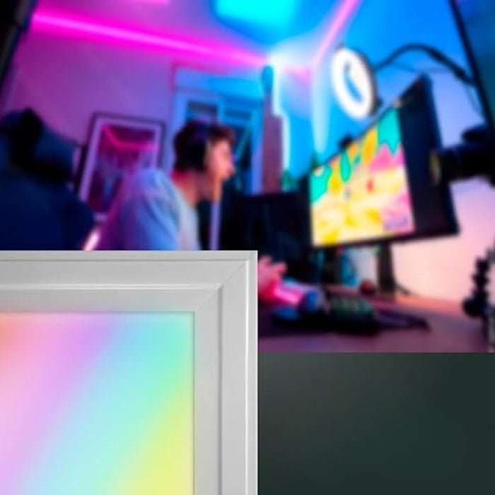 Pack de 4x Dalles LED - Ultra Fine - BACKLIT - 30 x 120 cm - Série MULTICOLORE – 48 Watts - 4300 Lumens - 90 Lumens/Watt - Angle 120° - IP40 - UGR<22 - RGB+3000k-6000k - Télécommande incluse - Garantie 5 ans