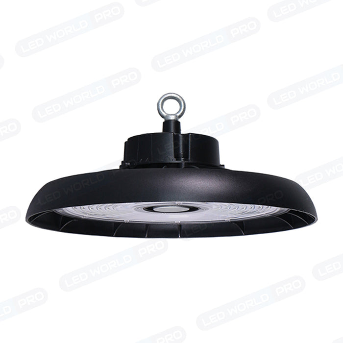 Carton de 10x Lampes industrielles LED UFO - Série RUBIS - 200 Watts - 30 000 Lumens - 150 Lumens/Watt - Angle 90° - 35 x 15 cm - IP65 - Câble 30cm - 4000k / 6000k - Garantie 5 ans