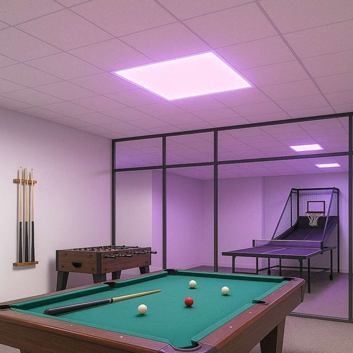 Pack de 10x Dalles LED - Ultra Fine - BACKLIT - 30 x 30 cm - Série MULTICOLORE – 18 Watts - 1620 Lumens - 90 Lumens/Watt - Angle 120° - IP40 - UGR<22 - RGB+3000k-6000k - Télécommande incluse - Garantie 5 ans