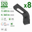 Pack de 8x Appliques murales LED Hybrides - Série APLIK - CCT - Solaire & filaire - 360 / 600 Lumens - Angle 110° - IP65 - 27 x 16 x 9 cm -  Avec capteur crépusculaire - Avec détecteur de mouvement PIR