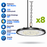 Pack de 8x Lampes industrielles UFO - Série DIAMANT ECO à technologie DOB - 150 Watts - 18 000 Lumens - 120 Lumens/Watt - Angle 90° - IP65 - 29 x 9 cm - 4000K/6000K au choix - Garantie 3 ans