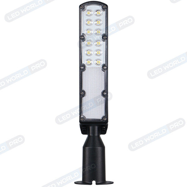 Pack de 20x Lampes de rue filaires - Série FLEX ECO V2 - 30 Watts - 3000 Lumens - 100 Lumens/Watt - Angle 130° x 75° - IP65 - 42 x 11 x 8 cm - Tube d'insertion 60mm - Support ajustable - Avec détecteur de mouvement - Garantie 3 ans