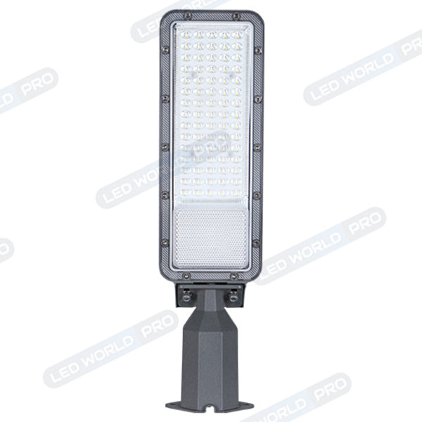 Pack de 10x Lampes de rue filaires - Série FLEX ECO BASIC - 50 Watts - 6000 Lumens - 120 Lumens/Watt - Angle 130° x 75° - IP65 - 46 x 12 x 8cm - Tube d'insertion 60mm - Support ajustable - 3000K / 4000K / 6000K au choix - Garantie 5 ans