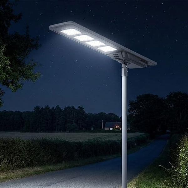 Lampe de rue solaire - Série STARSHIP ULTRA V2 - 16 000 Lumens - 100 Watts - Couleur 6500K - Angle 150x70° - IP65 - Structure Aluminium - 1645 x 400 x 102 mm - Tube d'insertion 76mm - Régulateur MPPT - Garantie 2 ans&nbsp;