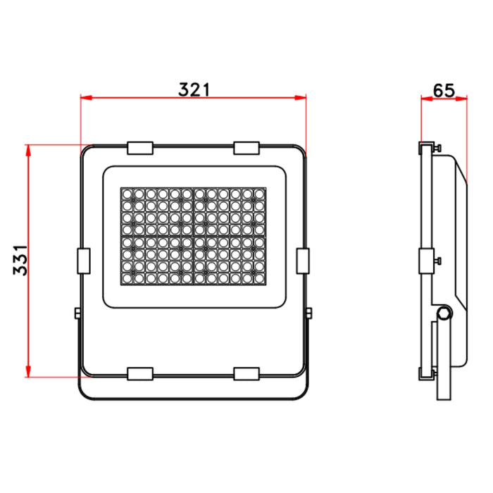 Pack de 2x Projecteurs LED Filaires - Série PAD V2 - 150 Watts - 22 500 Lumens - 150 Lumens/Watt - Angle 90° - IP66 - 33 x 32 x 6 cm - Transformateur Philips - 3000k/4000k/5000k/6000k au choix - Garantie 5 ans