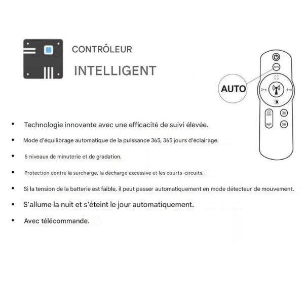 Lampe de rue solaire - Série STARSHIP ULTRA V2 - 9600 Lumens - 60 Watts - Couleur 6500K - Angle 150x70° - IP65 - Structure Aluminium - 1130 x 400 x 102 mm - Tube d'insertion 76mm - Régulateur MPPT - Garantie 2 ans